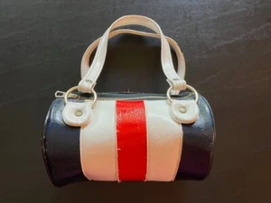 Vintage Kunstleder Kindertasche-Sirco Corporation-Zylinder-Rot-Weiß-Blau - Bild 1 von 9