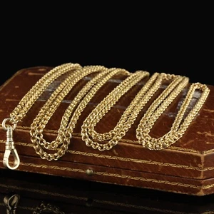 Antike viktorianische 14K Gelbgold aufwendige Gliederkette Halskette - 32 Zoll - Bild 1 von 4