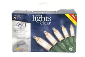 Holiday Time 450 Ct. Mini Lights Clear Indoor/Outdoor Light Set 66-597C - Picture 1 of 4