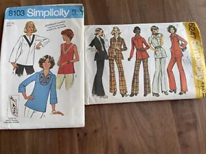 Vintage 70s Mod top pants jacket Simplicity Pattern Sz 16 Lot 2 - Picture 1 of 7
