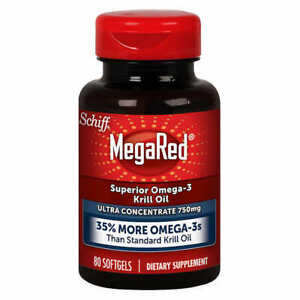 SCHIFF MegaRed Superior Omega-3 Krill Oil Ultra Concentrate 750 mg, 80 Softgels