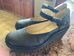 SCARPE FLY LONDON YAWO345FLY MOUSSE PELLE NERA MARY JANE TAGLIA EU37/US 6,5-7 - Foto 1 di 7