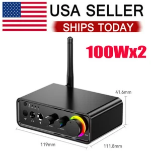 HiFi TPA3116 Digital Stereo Amplifier Mini Bluetooth 5.3 Headphone Amp 100W*2 - Picture 1 of 12