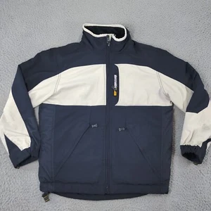 Abercrombie & Fitch Jacket Mens Medium Blue White 1892 Mountain Outerwear Zip-Up - Picture 1 of 23