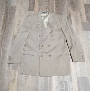 Vintage Burberry Four Button Super 100s Wool Tan Blazer Mens 44R EUC Burberrys - Picture 1 of 6
