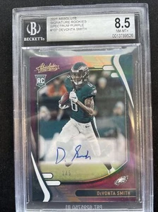 DeVonta Smith Panini Absolute RC Spectrum Purple 1/5 BGS 8.5 - Bild 1 von 2