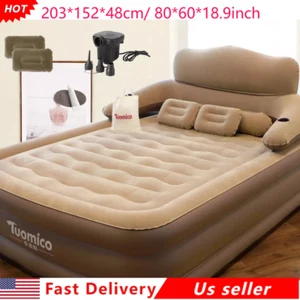 Queen Size Luftmatratze Schlafsofa Tragbar Aufblasbar Couch für Outdoor Camping - Bild 1 von 12