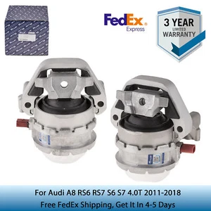 Pair of L&R Engine Mounts For Audi A8 RS6 RS7 S6 S7 4.0T 4H0199255T 4H0199256T - Picture 1 of 13