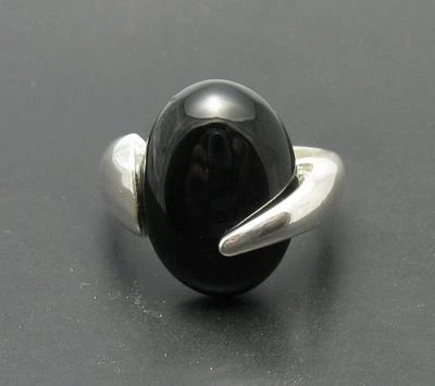 Sterling Silber Ring Mit  Schwarzer Onyx Solide Punziert 925 R000417 EMPRES  - Bild 1 von 4