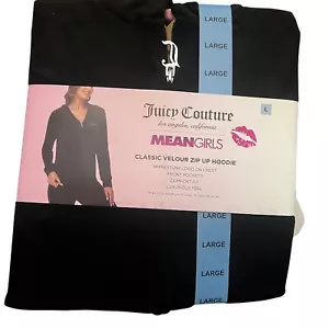 WOMEN'S Size Large JUICY COUTURE LA MEAN GIRLS VELOUR FULL ZIP HOODIE JACKET - Picture 1 of 11