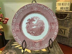 Royal Staffordshire/England~Red Transferware~”Jenny Lind”~10”~Dinner Plate~👀~ - Picture 1 of 3