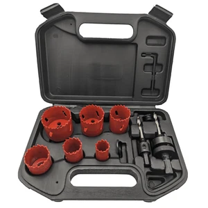 Juego de sierra perforadora Surebuild fontaneros 11 piezas HSS cobalto bimetálico 22-51 mm, SBHSSET2 - Imagen 1 de 4