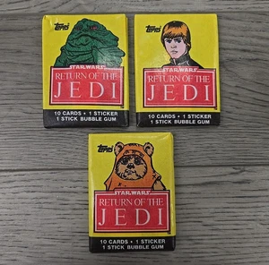 Vtg 1983 Topps Star Wars Return of the Jedi Sealed Wax Pack Trading Cards - 3 Pk - Picture 1 of 8