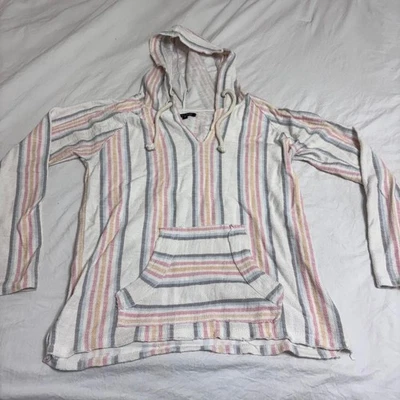 Sudadera con Capucha OCEAN DRIVE Playa Rosa Blanco Informal Cuerda Rayas Mediana Para Mujer  Foto 1 de 4