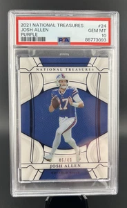 2021 Panini Tesori della Nazionale #24 JOSH ALLEN Viola /49 PSA 10 ๐ - Foto 1 di 2