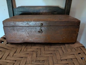 Antique Early Primitive Aafa Mustard Yellow Paint Document Box - Picture 1 of 12