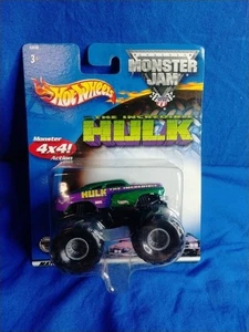 2002 New Look Hot Wheels MONSTER JAM Marvel THE INCREDIBLE HULK 4x4 Action 53536 - Picture 1 of 5