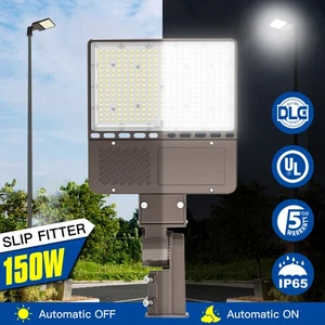 150W LED Parking Lot Light with Photocell Commercial 21000LM Shoebox Pole Lights - Picture 1 of 12
