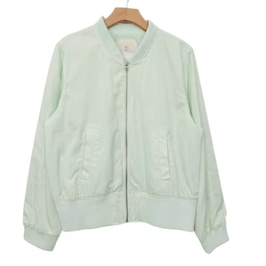 Anthropologie Hei Hei Bomber Jacket Womens Large Mint Full Zip Softshell Outdoor - Picture 1 of 12