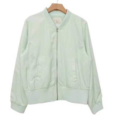 Anthropologie Hei Hei Bomber Jacket Womens Large Mint Full Zip Softshell Outdoor - Image 1 of 4
