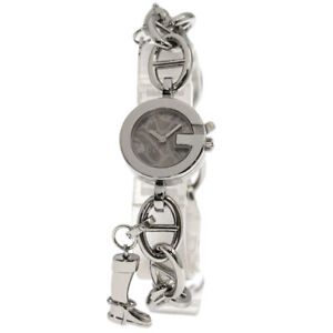 GUCCI charm bracelet Watches YA107 Stainless Steel/Stainless Steel Ladies