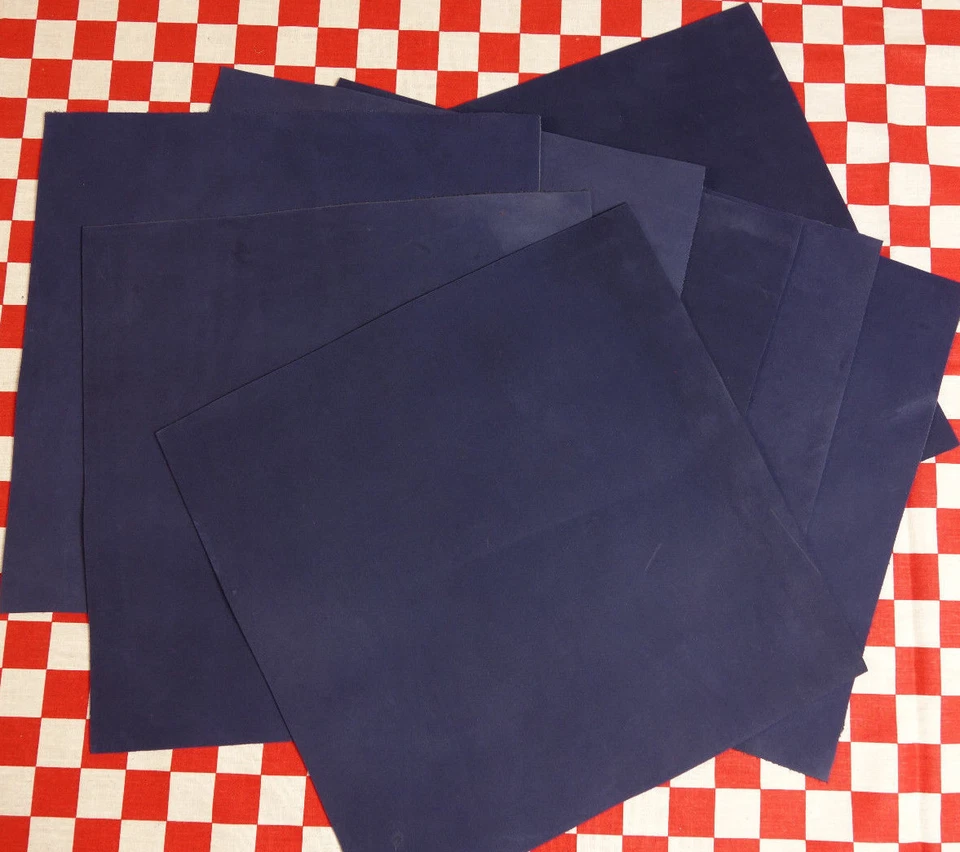 AUTHENTIC HORWEEN 4 oz ROYAL BLUE DRYDEN LEATHER HIDE 12" x 12" NAT. QLTY. - Image 1 of 4