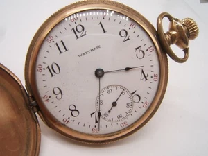 WALTHAM HUNTER CASE POCKET WATCH GOLD FILED 20 YEAR CASE 15J RUNNING - Picture 1 of 13