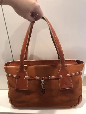 Новый редкий TOD'S оранжевый замши лакированная кожа наплечная сумка сумка Дамская сумка - Изображение 1 из 4