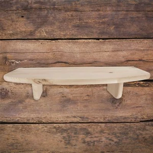 Estante flotante de madera 45 cm (17,7") / Estantes de pino natural de almacenamiento montado en la pared - Imagen 1 de 12