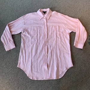 Antthony Original Large Linen Rayon Blend Shirt Pink Men’s Oversized - Picture 1 of 7
