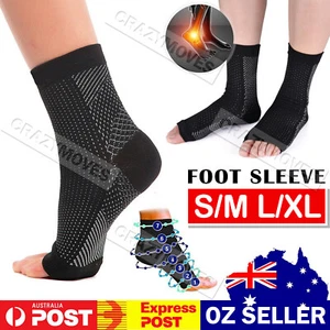 Foot Sleeve Plantar Fasciitis Compression Sock Achy Swelling Heel Pain Ankle VIC - Picture 1 of 16