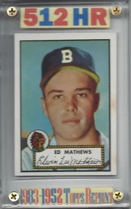 1983 1952 Topps Reprint Buy 1-50% OFF 2nd! Boston Braves  Eddie Matthews - Picture 1 of 28