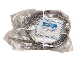 5 [FIVE] VINTAGE  WASSELL #WEW138 GREY THROTTLE CABLE for HUSQVARNA, MIB (#E375) - Picture 1 of 8