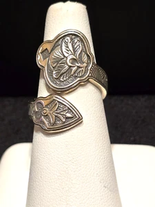 Anello Vintage BJ Sterling Fiore di Loto Bypass Dichiarazione Misura 8 e 8 Gm R714 - Foto 1 di 5