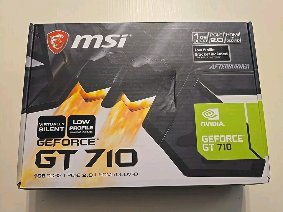 Tarjeta de gráficos Nvidia msi Geforce GT 710 1 GB DDR3 ¡NUEVA! Caja abierta PCI-E 2.0 Foto 1 de 2