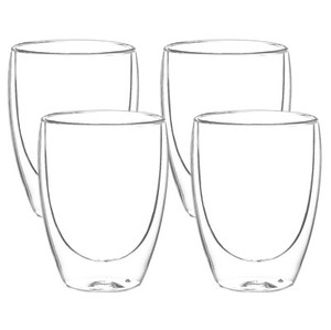 4x 310ml Doppelwandige Thermo Gläser Latte Macchiato Cappuccino Kaffee Tee Glas
