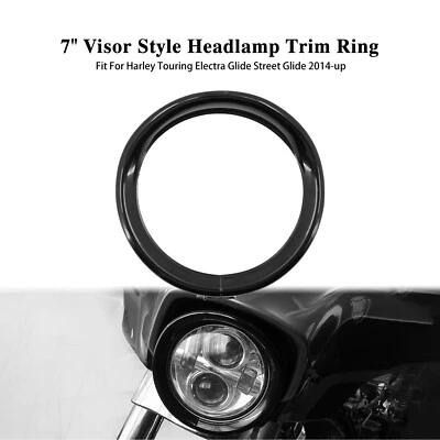 Cubierta de visera bisel anillo de ajuste de lámpara de faro de 7"" apta para Harley Touring 14-up Foto 1 de 4