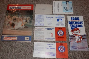 Detroit Tigers 1973-1986 Collection Schedules Program Rosters Bill Laxton AUTOGR - Picture 1 of 4