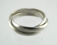 Designer B Sterling Silver Triple Band Intertwined Ring 925 Size 8.5
