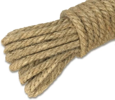 Cuerda de yute fuerte gruesa 100 % natural 66 pies 5 mm 3 capas cuerda de cáñamo cuerda para Foto 1 de 4