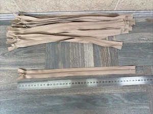 Job Lot - One Way Open Ended 30 pcs Beige Zips Clearance Brand New 39cm 15.5" - Picture 1 of 9