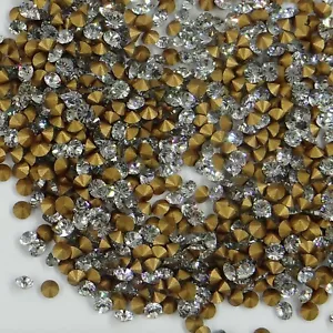 1012 PP18 SC: 100 Swarovski Strasssteine konischer Boden PP18 (2,5mm) SHADOW CRYSTAL - Bild 1 von 4