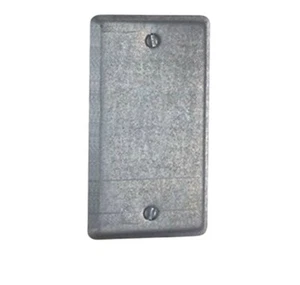 58C1 4"x2-1/8" Allzweckkastendeckel, blank, erhöht 1/4", mit Schrauben - Bild 1 von 2