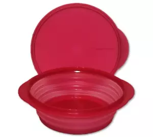 Tupperware FlatOut Bowl 8,25 tazas redondas Mini-Max rosa usado en excelente estado ❤️ - Imagen 1 de 2