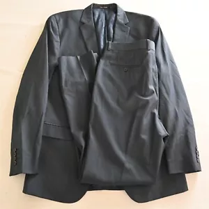 Bar III Slim Fit 44L 36x34 Blue Stripe Wool Mens Jacket Pants Suit - Picture 1 of 24