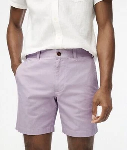 J. Pantaloncini Crew Factory Uomo 32 Viola Lavanda 7" Flex Chino Preppy Cotone Nuovi - Foto 1 di 14