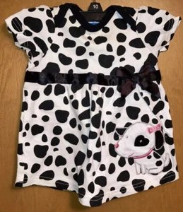 Bon Bebe One Piece Polka Dot Little Puppy Outfit Baby Girl Size 6 - 9 Months - Picture 1 of 8