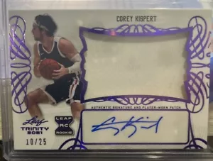 2022 Leaf Trinity Corey Kispert Jumbo RPA Purple Foil 10/25 Rookie Wizards - Picture 1 of 5