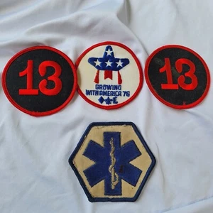 4 Lot LUCKY NUMBER 13 IRON  PATCH 3" Red Black Growing America 76 Medical Patch  - Picture 1 of 11