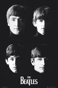 Poster THE BEATLES B&W - copertina stampa full size - Lennon McCartney Harrison - Foto 1 di 1